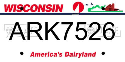 ARK7526 Wisconsin License Plate