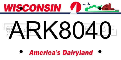 ARK8040 Wisconsin License Plate