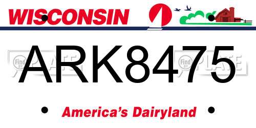 ARK8475 Wisconsin License Plate