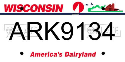 ARK9134 Wisconsin License Plate
