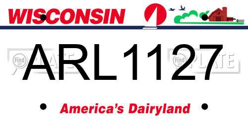 ARL1127 Wisconsin License Plate