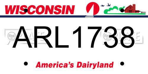ARL1738 Wisconsin License Plate