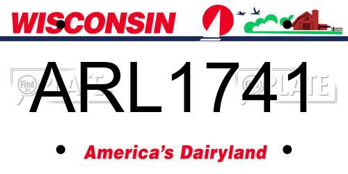 ARL1741 Wisconsin License Plate
