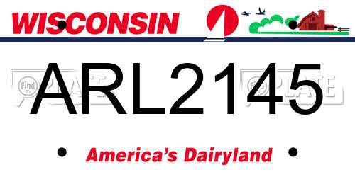 ARL2145 Wisconsin License Plate