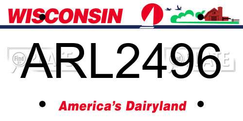 ARL2496 Wisconsin License Plate