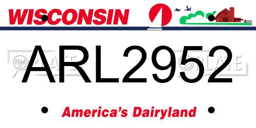 ARL2952 Wisconsin License Plate