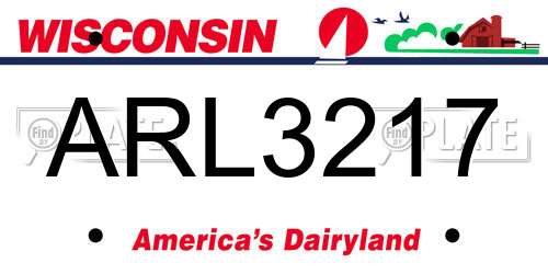 ARL3217 Wisconsin License Plate