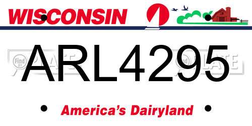 ARL4295 Wisconsin License Plate