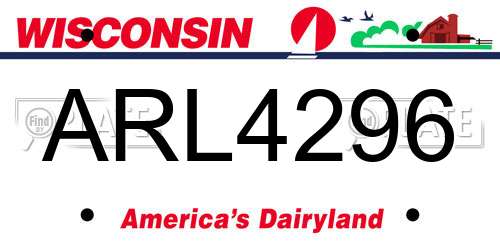 ARL4296 Wisconsin License Plate