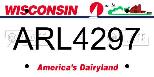 ARL4297 Wisconsin License Plate