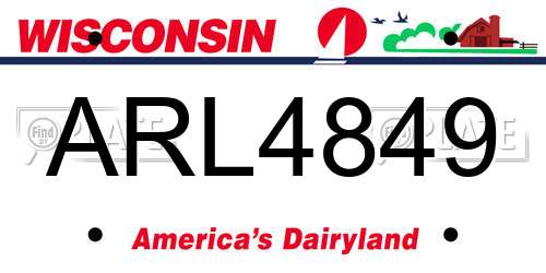 ARL4849 Wisconsin License Plate