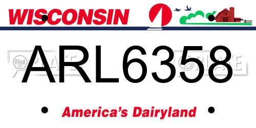 ARL6358 Wisconsin License Plate