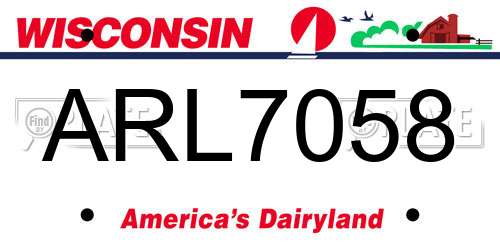 ARL7058 Wisconsin License Plate