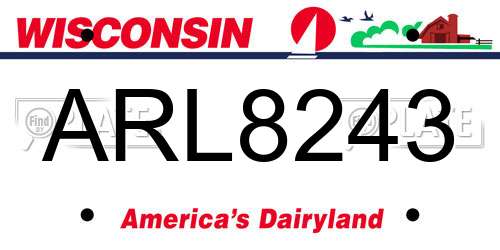 ARL8243 Wisconsin License Plate