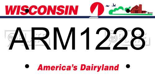 ARM1228 Wisconsin License Plate
