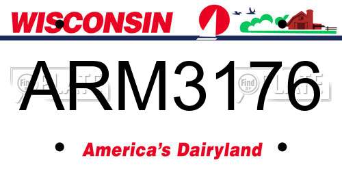 ARM3176 Wisconsin License Plate