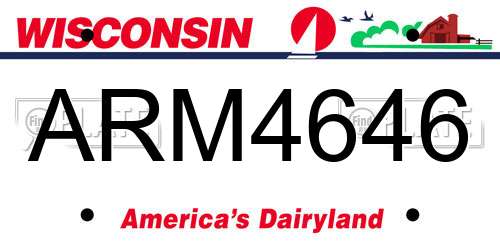 ARM4646 Wisconsin License Plate