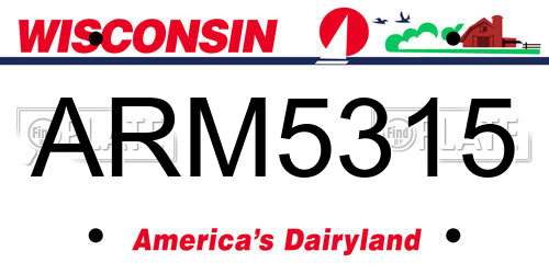 ARM5315 Wisconsin License Plate