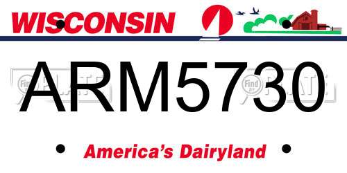 ARM5730 Wisconsin License Plate
