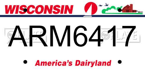 ARM6417 Wisconsin License Plate