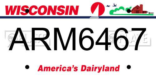 ARM6467 Wisconsin License Plate