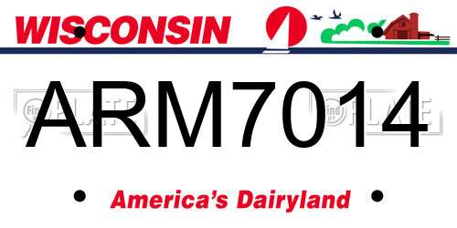 ARM7014 Wisconsin License Plate