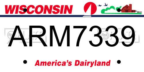 ARM7339 Wisconsin License Plate