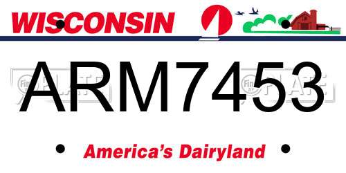 ARM7453 Wisconsin License Plate