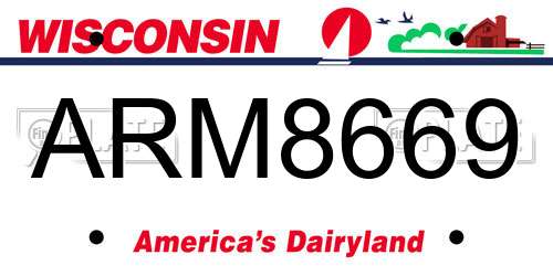 ARM8669 Wisconsin License Plate