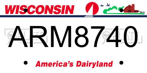 ARM8740 Wisconsin License Plate