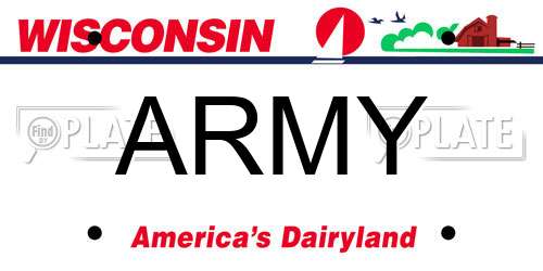 ARMY Wisconsin License Plate