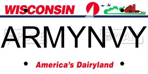 ARMYNVY Wisconsin License Plate