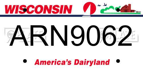 ARN9062 Wisconsin License Plate