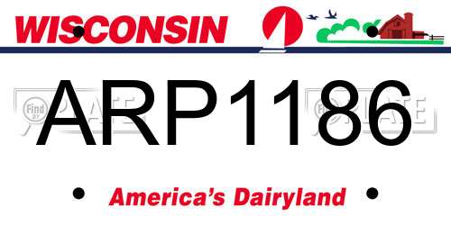 ARP1186 Wisconsin License Plate