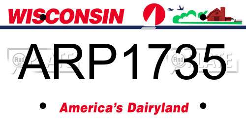 ARP1735 Wisconsin License Plate