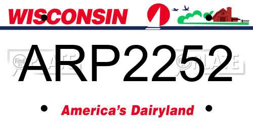 ARP2252 Wisconsin License Plate