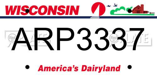 ARP3337 Wisconsin License Plate