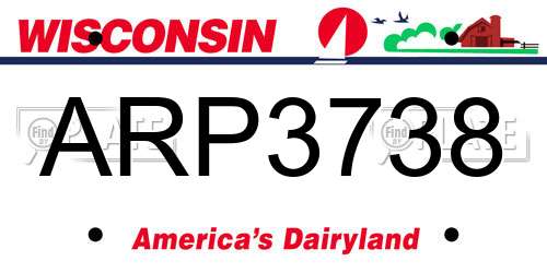 ARP3738 Wisconsin License Plate