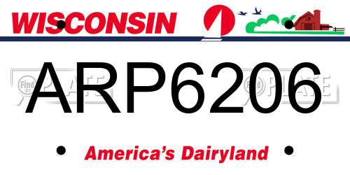 ARP6206 Wisconsin License Plate