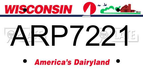 ARP7221 Wisconsin License Plate