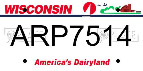 ARP7514 Wisconsin License Plate