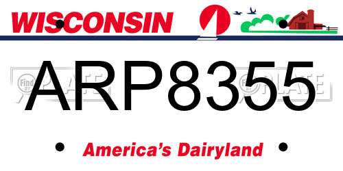 ARP8355 Wisconsin License Plate