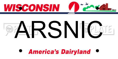 ARSNIC Wisconsin License Plate