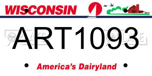 ART1093 Wisconsin License Plate