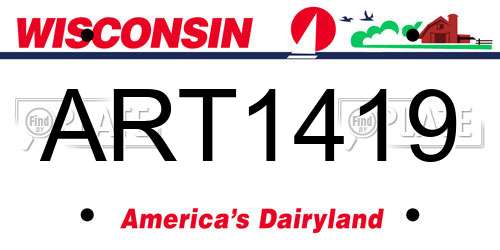 ART1419 Wisconsin License Plate