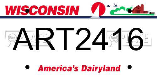 ART2416 Wisconsin License Plate
