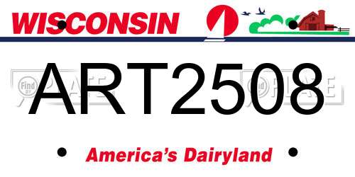 ART2508 Wisconsin License Plate