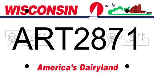 ART2871 Wisconsin License Plate
