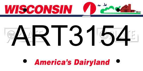ART3154 Wisconsin License Plate