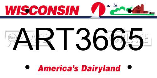ART3665 Wisconsin License Plate